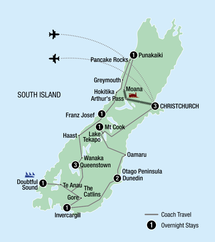 Map GPT - 14 Day Ultimate Best of the South Island