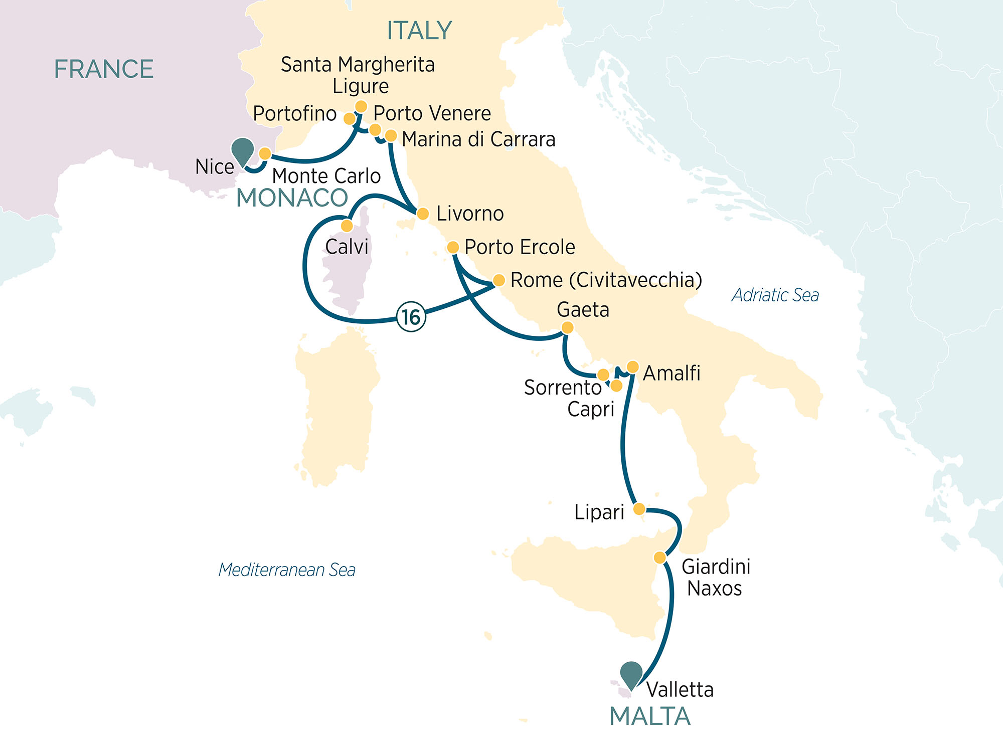 Discover Malta, Italy & France