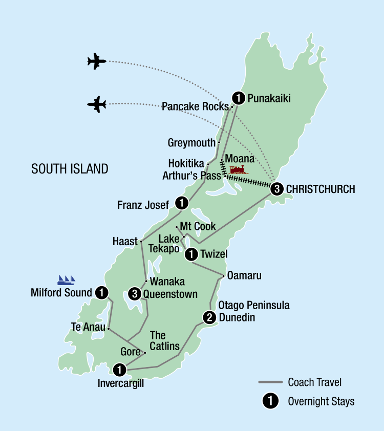 Map GPT - 14 Day Signature Best of the South Island