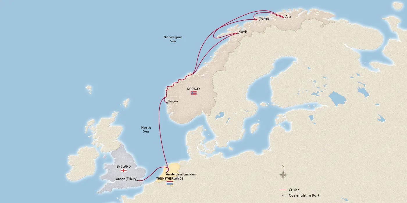 Map - In search of the northern lights